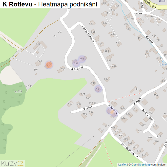Mapa K Rotlevu - Firmy v ulici.