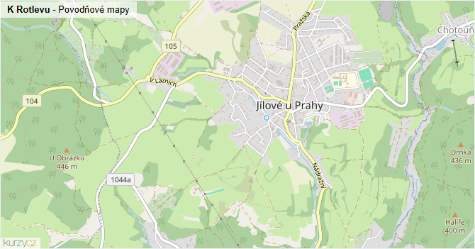 K Rotlevu - záplavové mapy stoleté vody