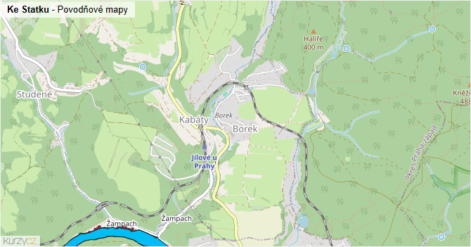 Ke Statku - záplavové mapy stoleté vody