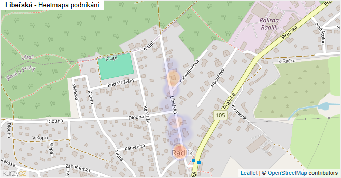 Libeřská - mapa podnikání