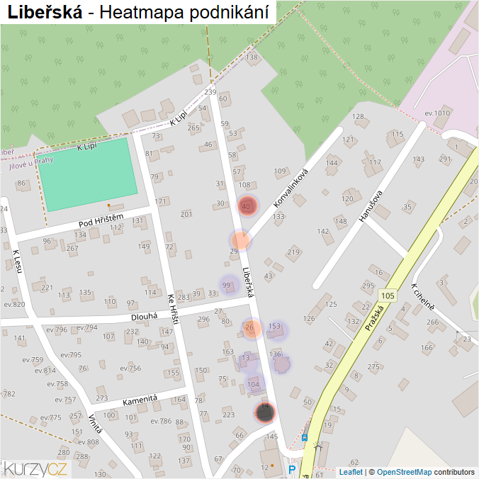 Mapa Libeřská - Firmy v ulici.