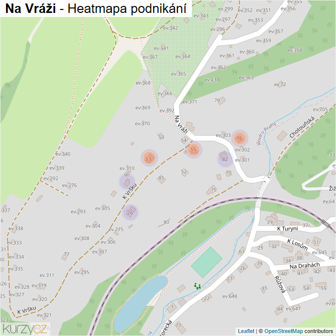 Mapa Na Vráži - Firmy v ulici.