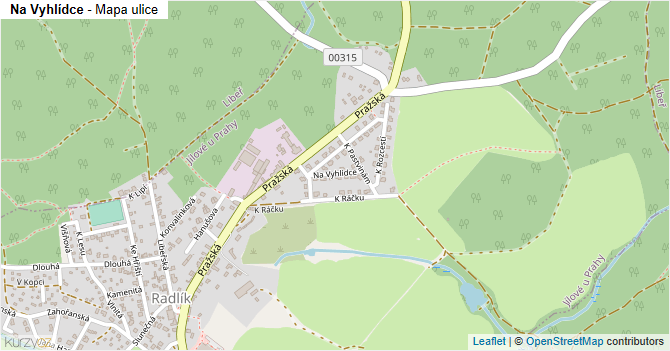 Na Vyhlídce - mapa ulice