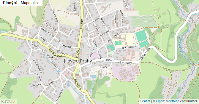 Pionýrů - mapa ulice