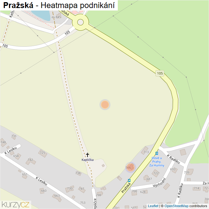 Mapa Pražská - Firmy v ulici.