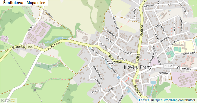 Šenflukova - mapa ulice