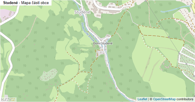 Studené - mapa části obce