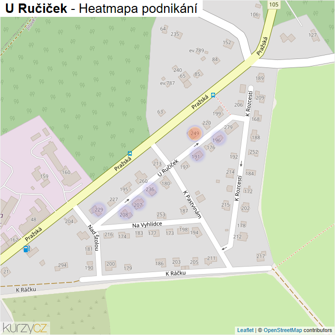 Mapa U Ručiček - Firmy v ulici.
