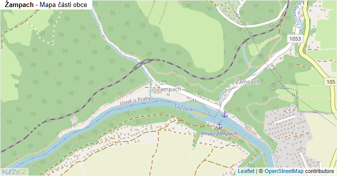 Žampach - mapa části obce
