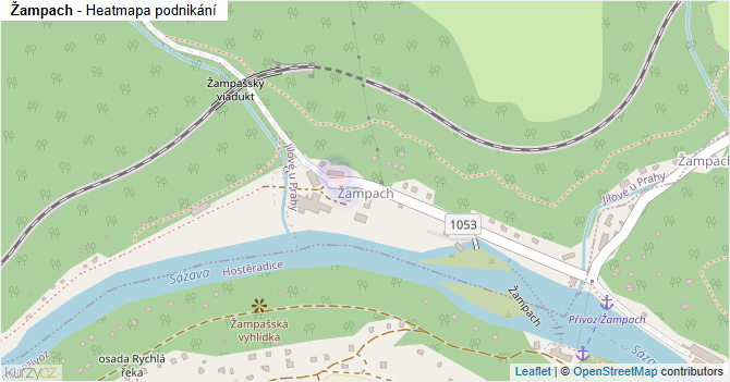 Žampach - mapa podnikání