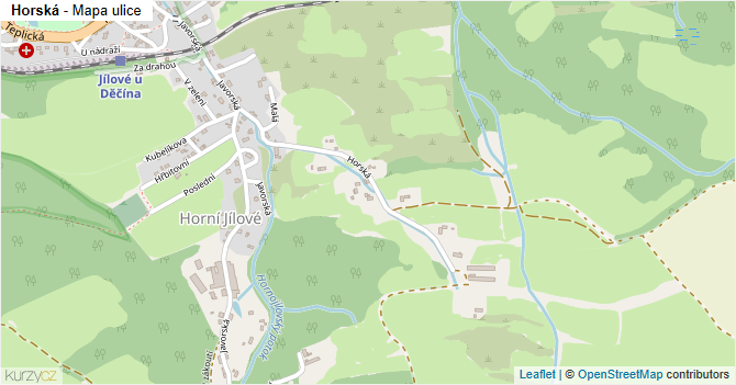 Horská - mapa ulice