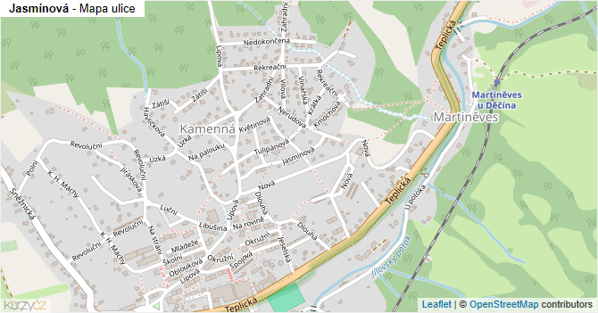 Jasmínová - mapa ulice