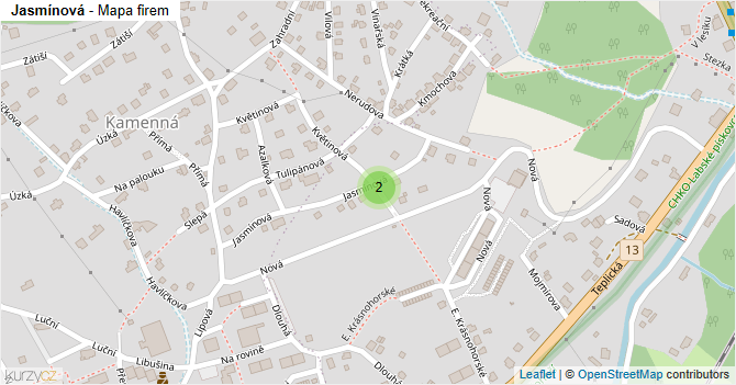 Jasmínová - mapa firem