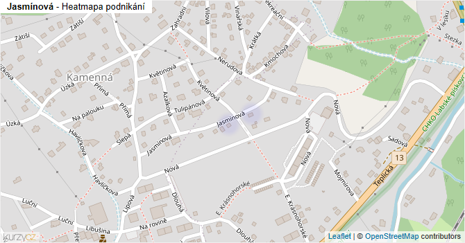 Jasmínová - mapa podnikání