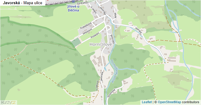 Javorská - mapa ulice