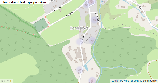 Javorská - mapa podnikání