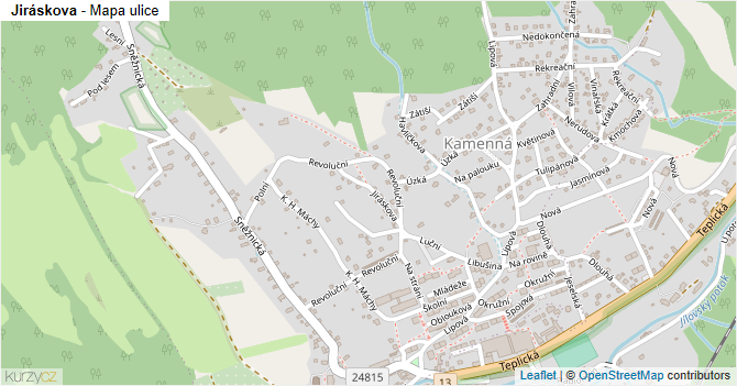 Jiráskova - mapa ulice