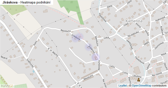 Jiráskova - mapa podnikání