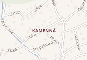 Kamenná v obci Jílové - mapa části obce