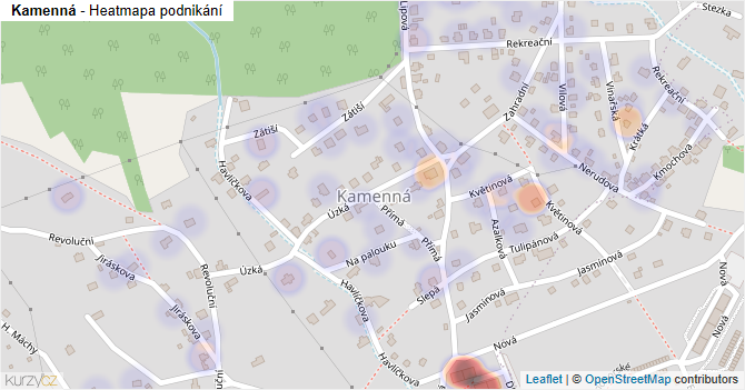 Kamenná - mapa podnikání