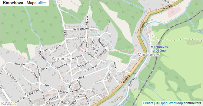 Kmochova - mapa ulice