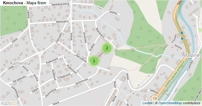 Kmochova - mapa firem