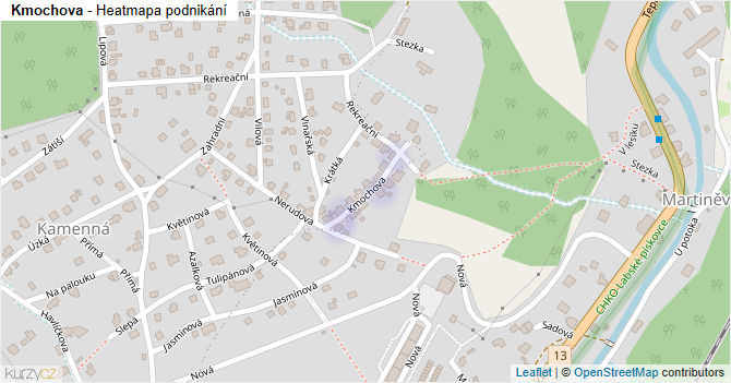 Kmochova - mapa podnikání