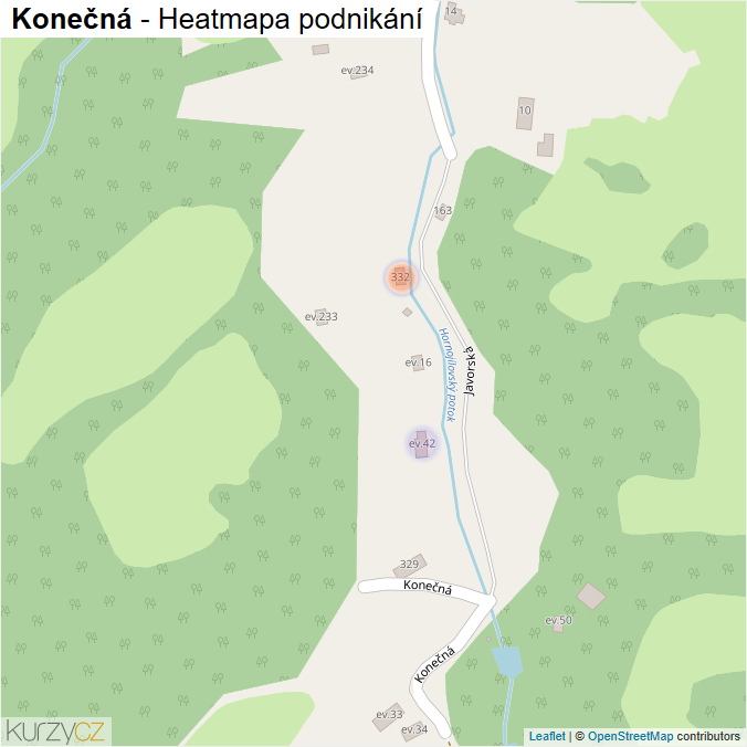 Mapa Konečná - Firmy v ulici.