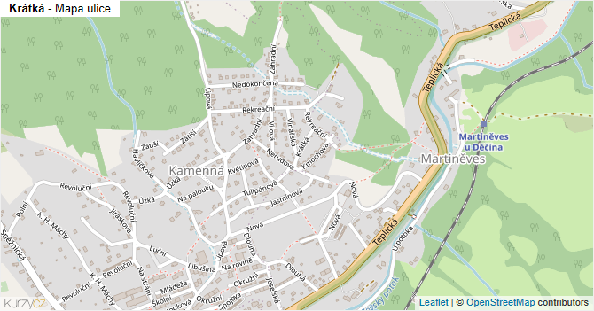 Krátká - mapa ulice