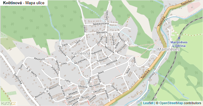 Květinová - mapa ulice