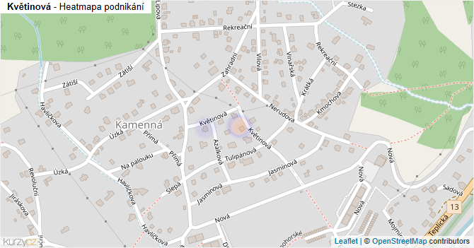Květinová - mapa podnikání