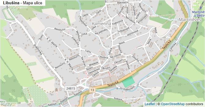 Libušina - mapa ulice