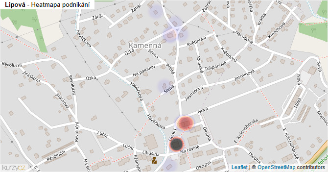 Lipová - mapa podnikání