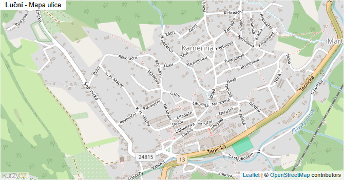 Luční - mapa ulice