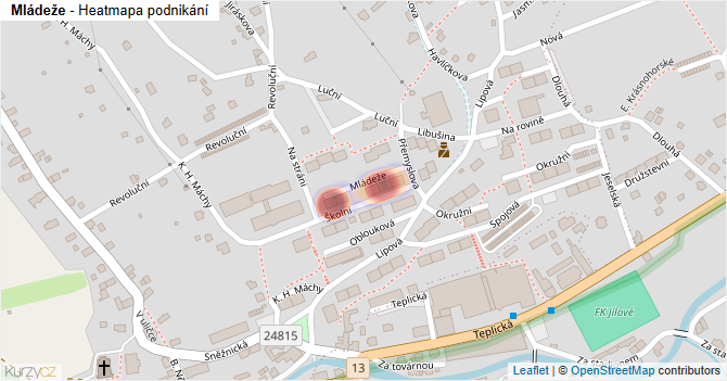 Mládeže - mapa podnikání
