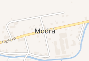 Modrá v obci Jílové - mapa části obce