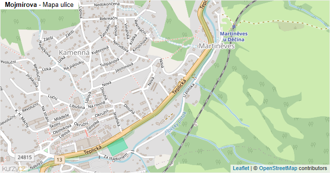 Mojmírova - mapa ulice