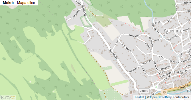 Mokrá - mapa ulice