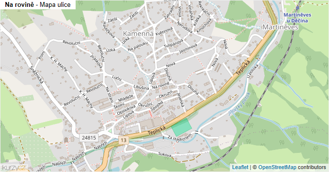 Na rovině - mapa ulice