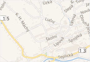 Na stráni v obci Jílové - mapa ulice