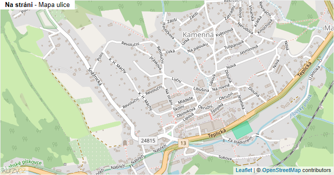Na stráni - mapa ulice