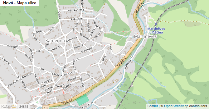 Nová - mapa ulice