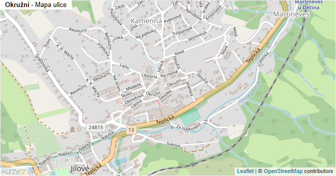 Okružní - mapa ulice