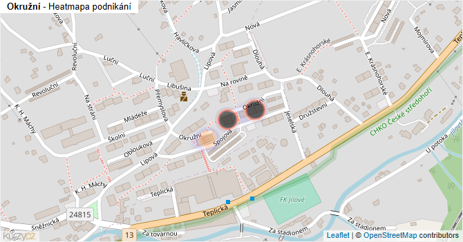Okružní - mapa podnikání