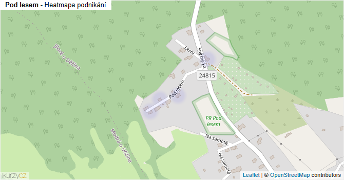 Pod lesem - mapa podnikání