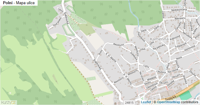 Polní - mapa ulice