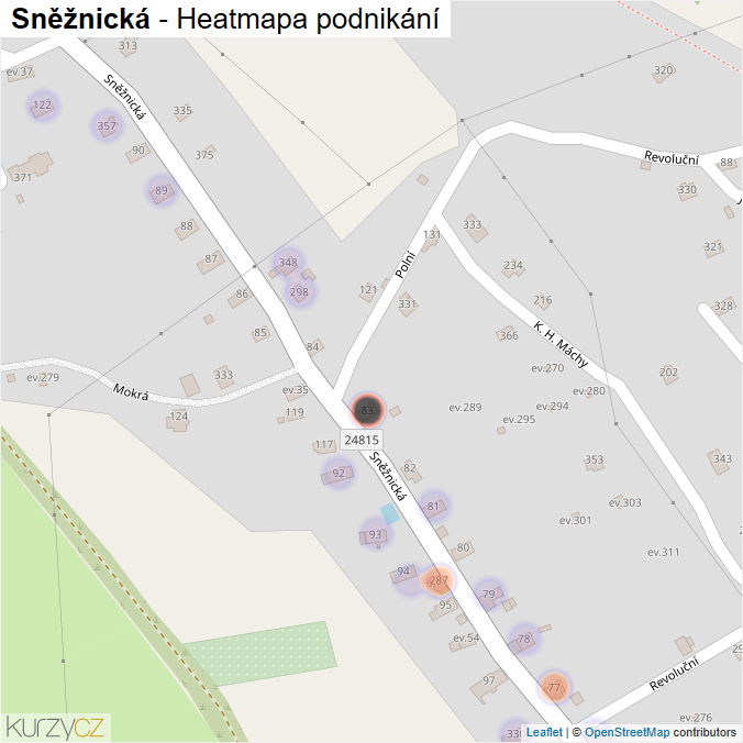 Mapa Sněžnická - Firmy v ulici.