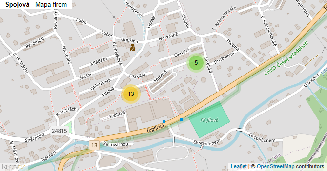 Spojová - mapa firem