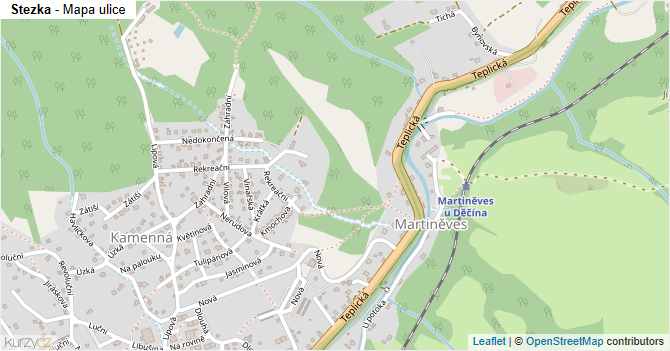 Stezka - mapa ulice