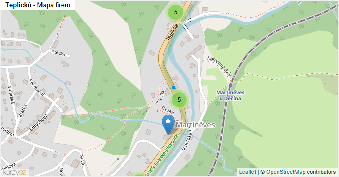 Teplická - mapa firem